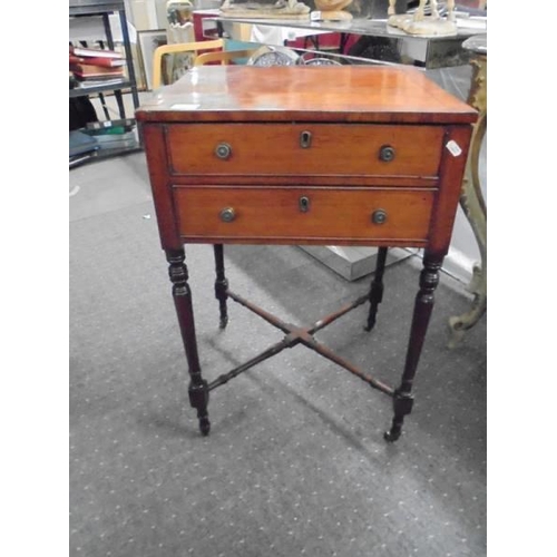 1629 - A mahogany two drawer work table COLLECT ONLY.