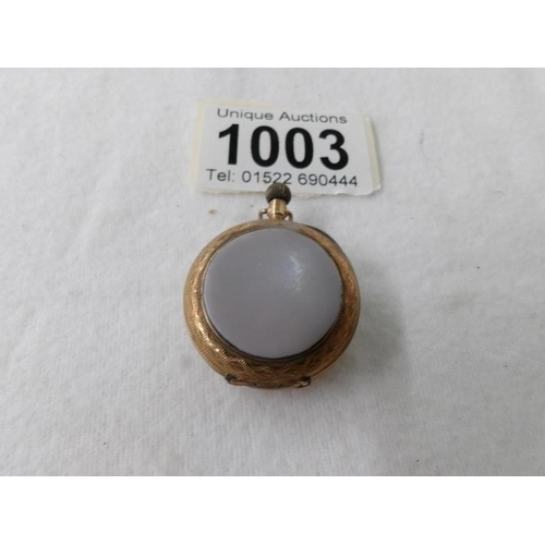 1003 - A 14ct gold ladies fob watch