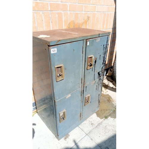 525 - A 4 compartment metal cabinet. Collect Only