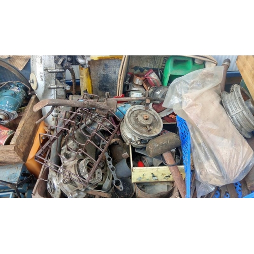 526 - A very large lot of 'garage find' unsorted motorcycle parts etc.