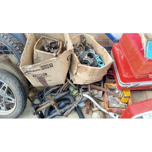 526 - A very large lot of 'garage find' unsorted motorcycle parts etc.