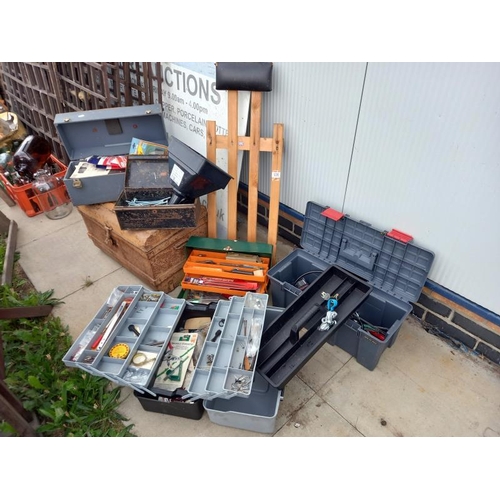 535 - 5 full tool boxes with a good array of workshop consumables. Collect Only