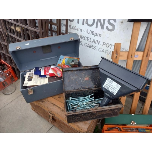 535 - 5 full tool boxes with a good array of workshop consumables. Collect Only