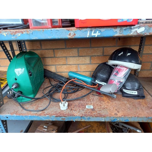 541 - A quantity of power tools, knee pads & helmet etc. Collect Only