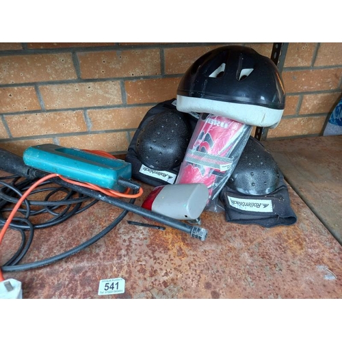 541 - A quantity of power tools, knee pads & helmet etc. Collect Only