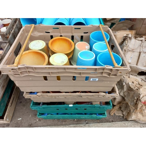 569 - 9 boxes of plant pots. Collect Only