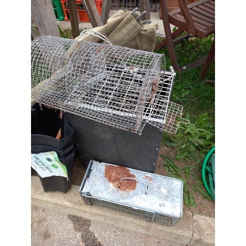 573 - A quantity of miscellaneous items including bird cages etc. Collect Only