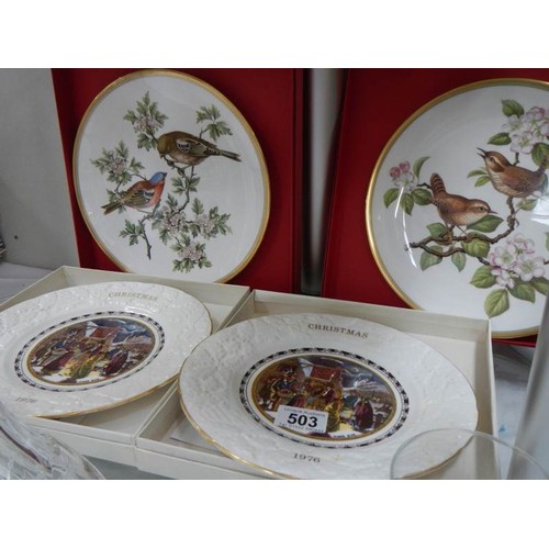 503 - Two Spode collector's plates and two Coalport collector's plates.