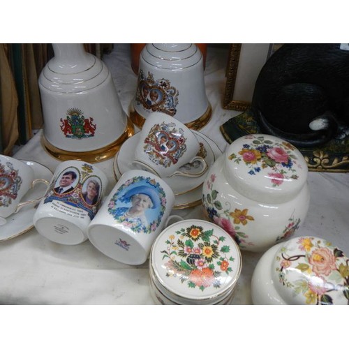 554 - A mixed lot of commemorative china etc,