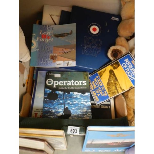 593 - A box of aircraft related books.