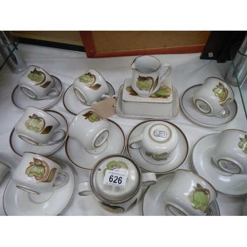 626 - A quantity of Denby cups and saucers.