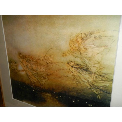 743 - Two gilt framed fairy prints. Collect Only.