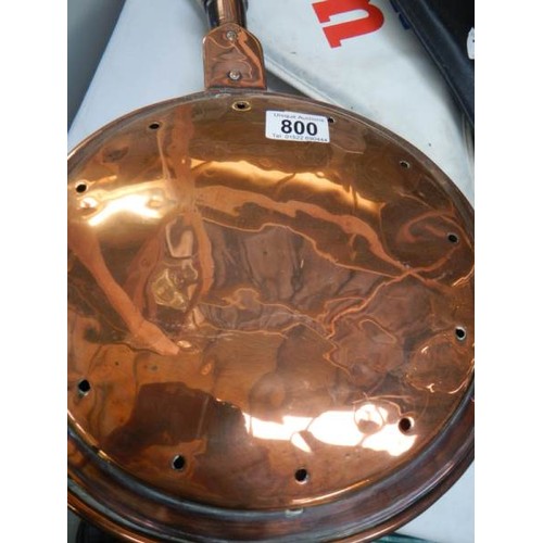 800 - A Victorian copper warming pan, COLLECT ONLY.