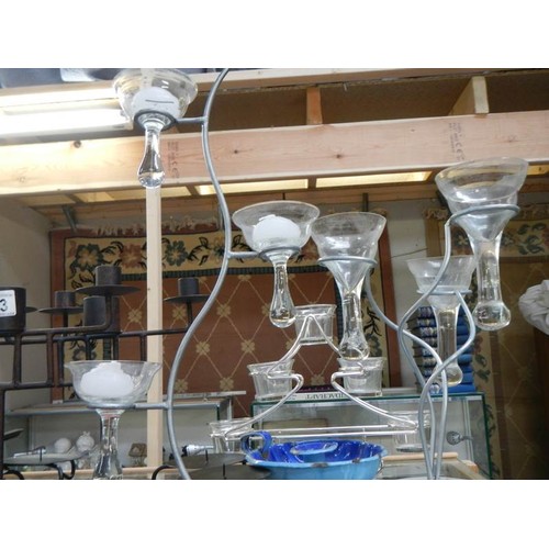 813 - A shelf of assorted candleholders etc., Collect Only.