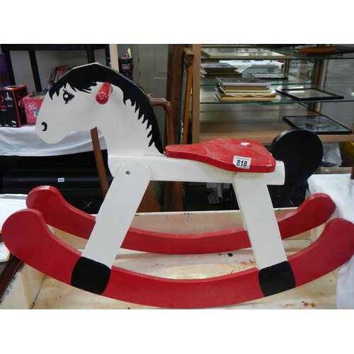 818 - A 20th century wooden rocking horse, COLLECT ONLY.