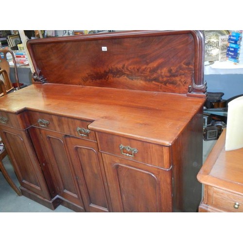 822 - A late Victorian four door, 3 drawer mahogany sideboard, COLLECT ONLY.