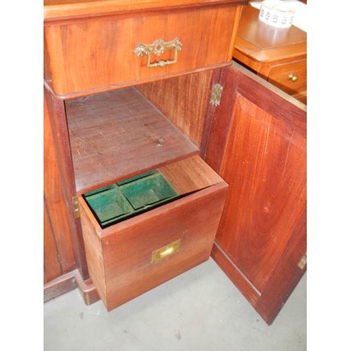 822 - A late Victorian four door, 3 drawer mahogany sideboard, COLLECT ONLY.