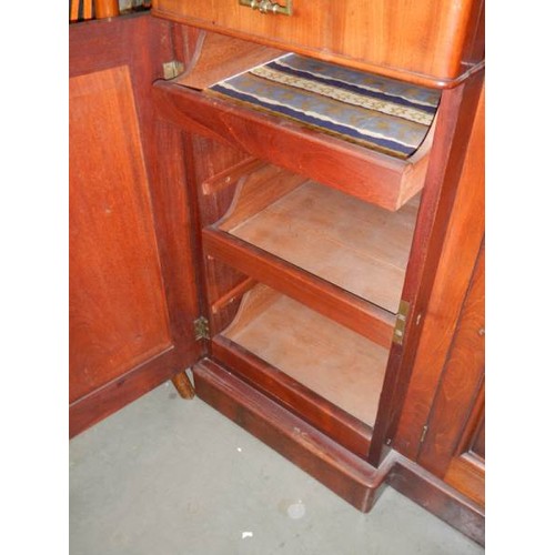 822 - A late Victorian four door, 3 drawer mahogany sideboard, COLLECT ONLY.