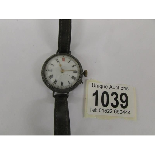 1039 - Two pocket watches and a silver ladies wrist watch, a/f for spares or repair.