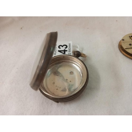 1043 - A Swiss made silver pocket watch.