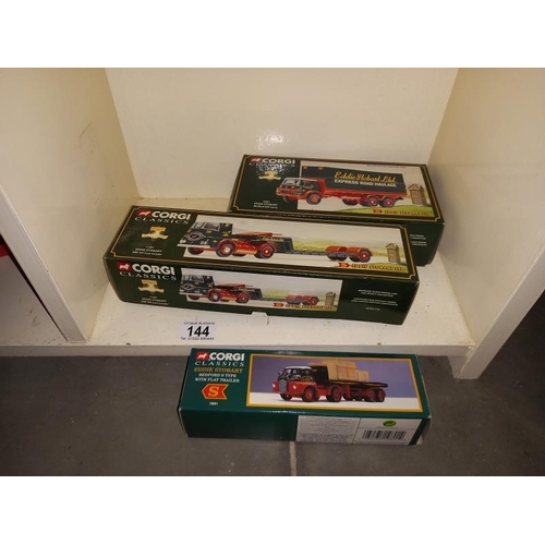 144 - 3 Corgi Classics Eddie Stobart 18801, 19801 & 11601