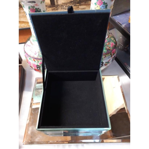 21 - 2 Mirrored glass jewellery boxes