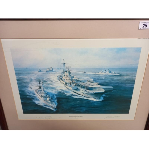 25 - A signed print South Atlantic task force by Robert Taylor (76cm x 59cm) COLLECT ONLY