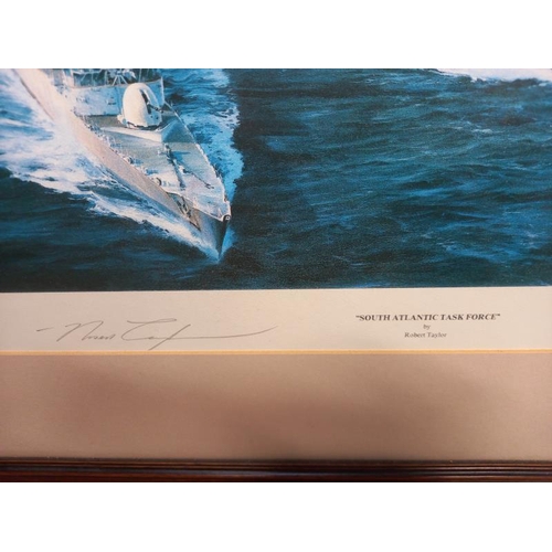 25 - A signed print South Atlantic task force by Robert Taylor (76cm x 59cm) COLLECT ONLY