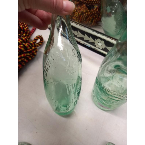 27 - 4 vintage small CODD bottles & 1 other