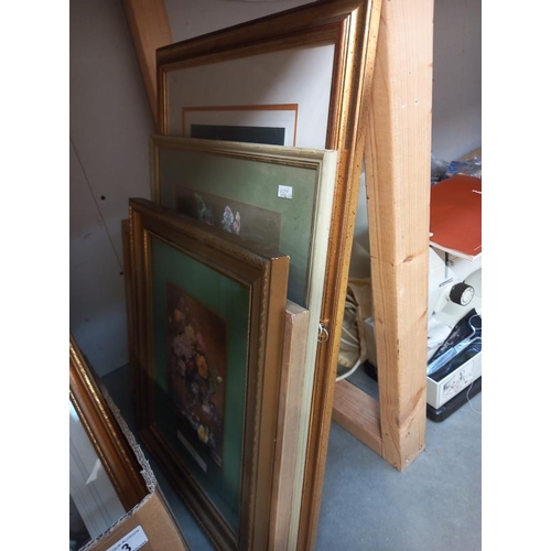 3 - A quantity of framed & glazed flower pictures with some nice frames COLLECT ONLY