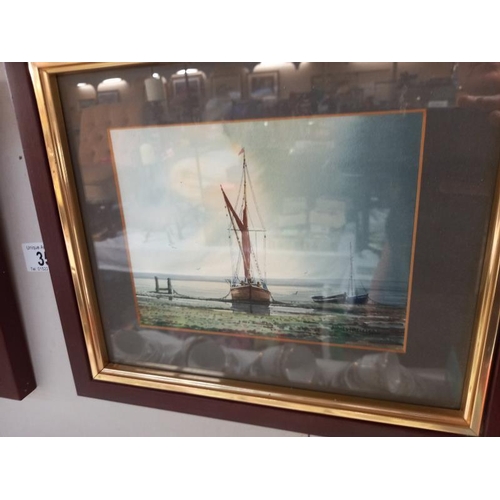 35 - A pair of framed & glazed seascape watercolours, signed Alan Whitehead