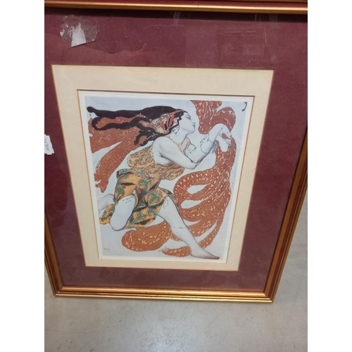 73 - 2 Gustav Klint 'The Virgin' prints & Leon Bakst dancer print