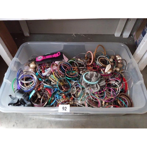 92 - A large quantity of costume jewellery