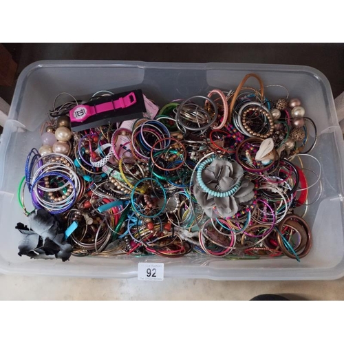 92 - A large quantity of costume jewellery