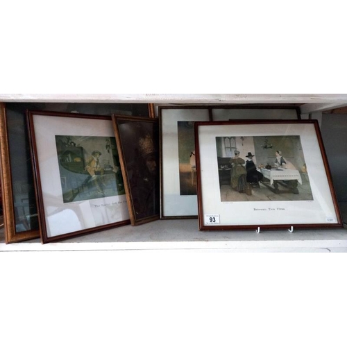 93 - A quantity of framed & glazed pictures & prints