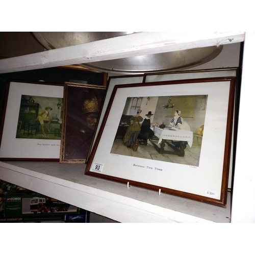 93 - A quantity of framed & glazed pictures & prints