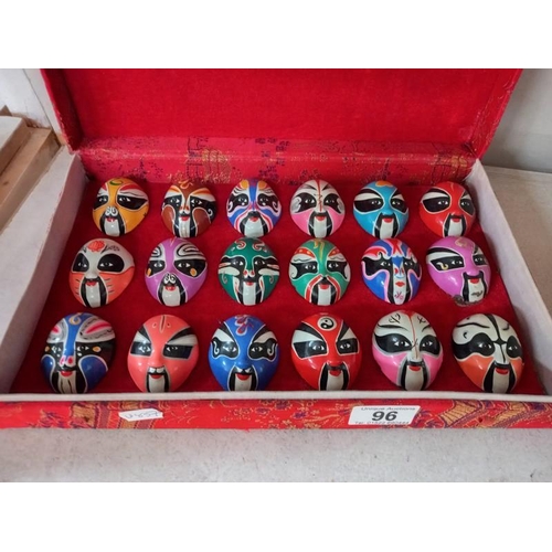 96 - A case of vintage Chinese opera masks