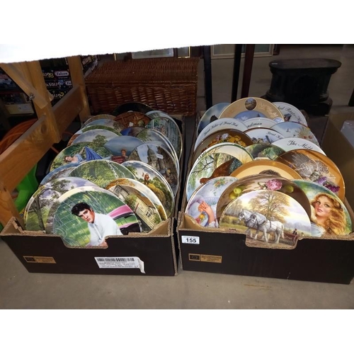 155 - 2 boxes of collectors cabinet plates including Elvis & street sellers of London etc.