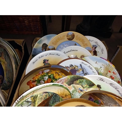 155 - 2 boxes of collectors cabinet plates including Elvis & street sellers of London etc.