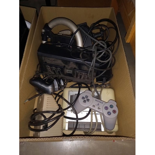 156 - An Xbox 360 & Nintendo Wii games consoles including Commodore Vic 20 cassette player (2 boxes)