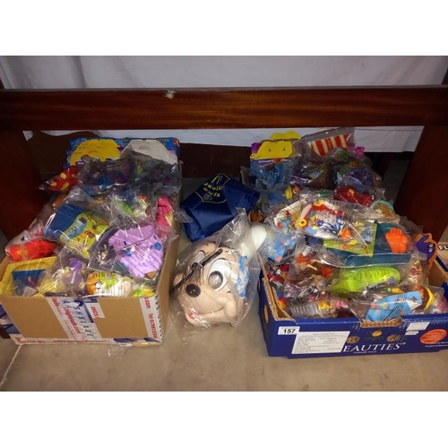 157 - A mixed lot of McDonalds toys including Tweenies, Action Man & Bill & Ben plus happy meal boxes etc.