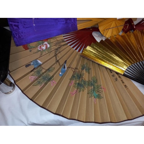 159 - 4 large signed decorative Chinese fans