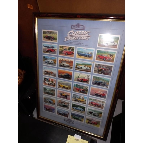 162 - 2 framed sets of collectable cards, classic cars and steam trains