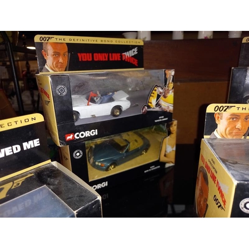 164 - 7 Corgi Diecast James Bond cars including BMW, Aston Martin and Lotus