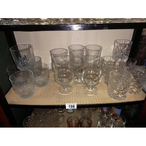 198 - A varied selection of drinking glasses