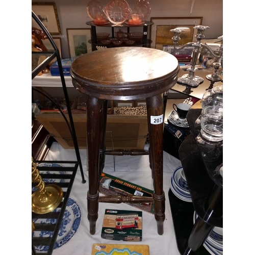 207 - A dark wood stained bar/counter stool COLLECT ONLY