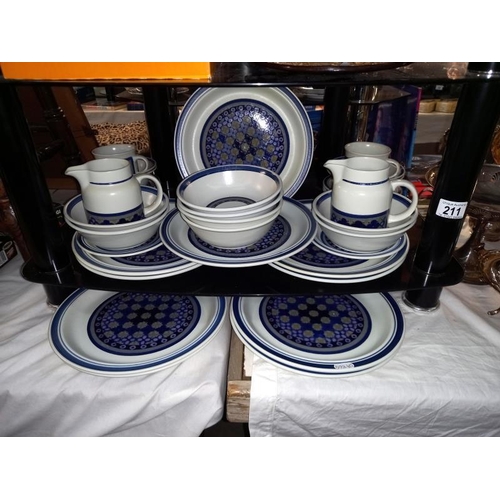 211 - Approximately 36 pieces of Royal Doulton tangier dinner and tea ware.