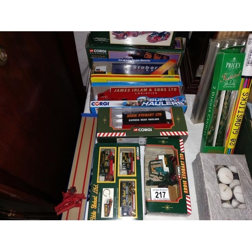 217 - A quantity of Corgi Die cast Eddie Stobart models