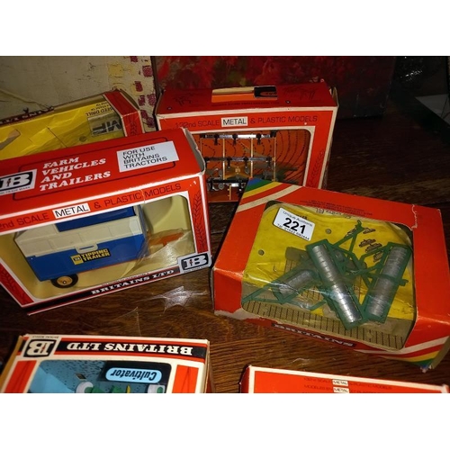 221 - A quantity of mainly 1970's boxed Britain's farm implements