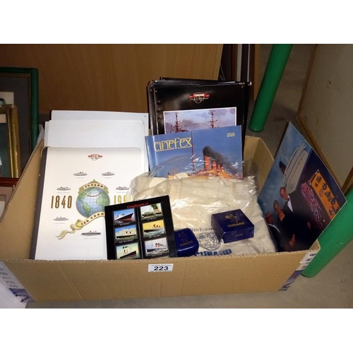 223 - A selection of Cunard ephemera including soap & matches etc